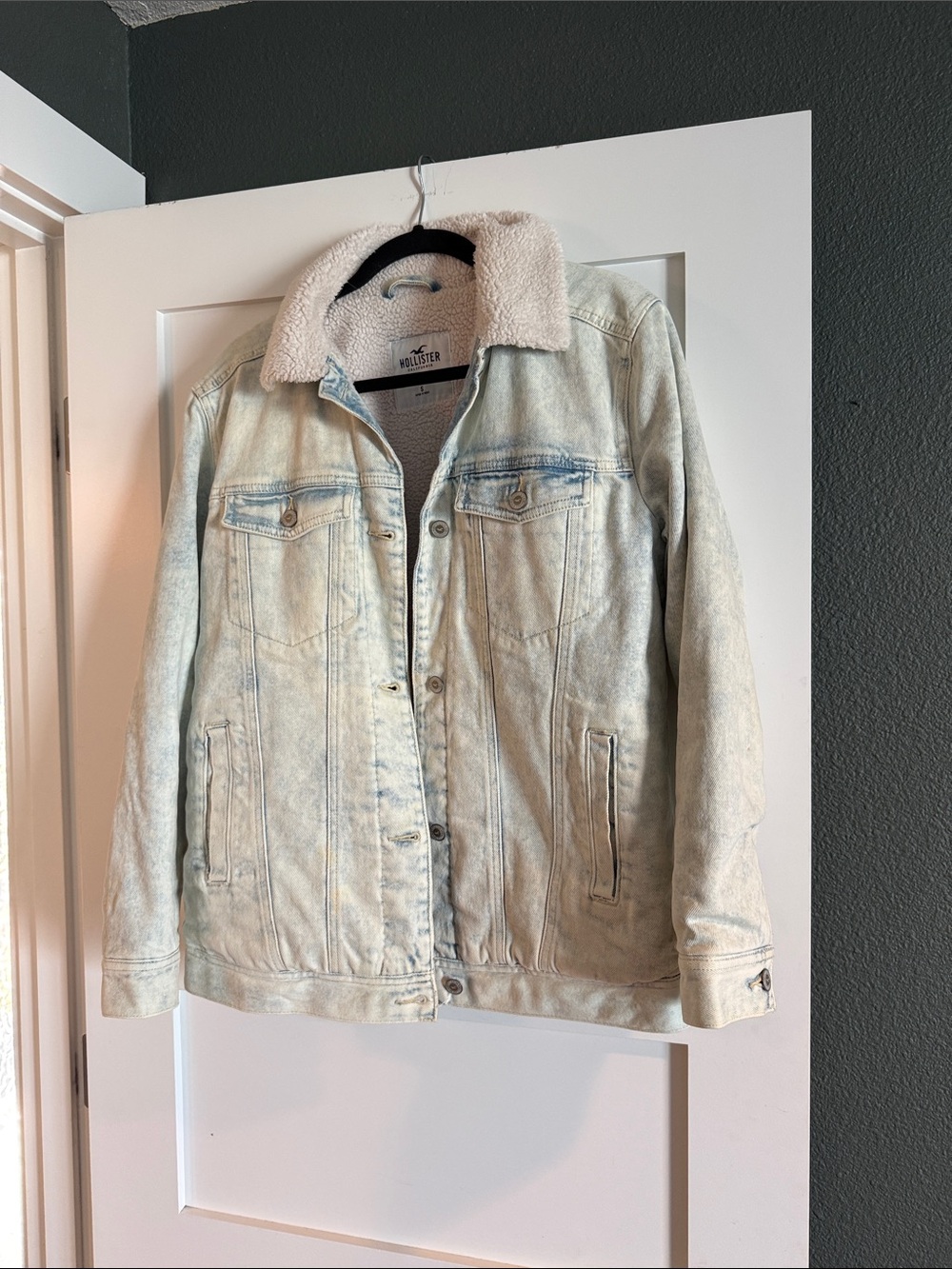 Hollister Light Blue Sherpa-Lined Jean Jacket